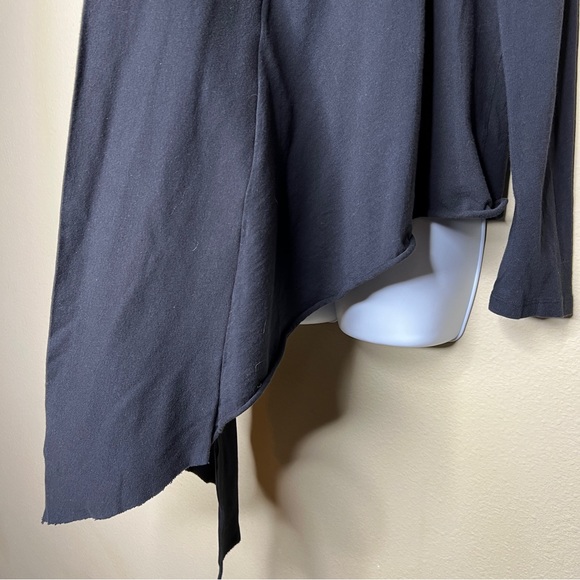 VELVET BY GRAHAM & SPENCER Black Asymmetrical Open Cardigan - Sz S - Picture 6 of 9